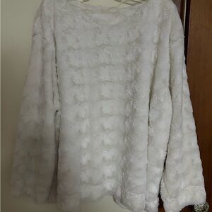 Massini Ivory Faux Fur Top